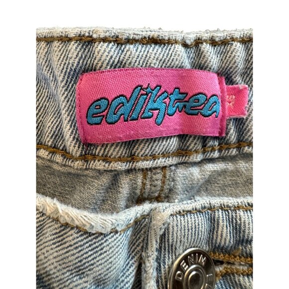 Edikted Light Wash Denim Jeans Womens Size S Casual Straight Leg Blue - Picture 3 of 5